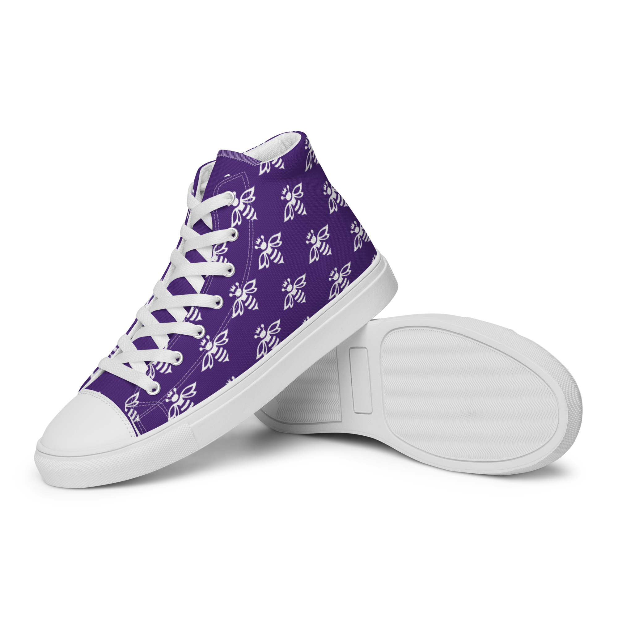 PB Logo Men’s high top canvas shoes Purple Bee