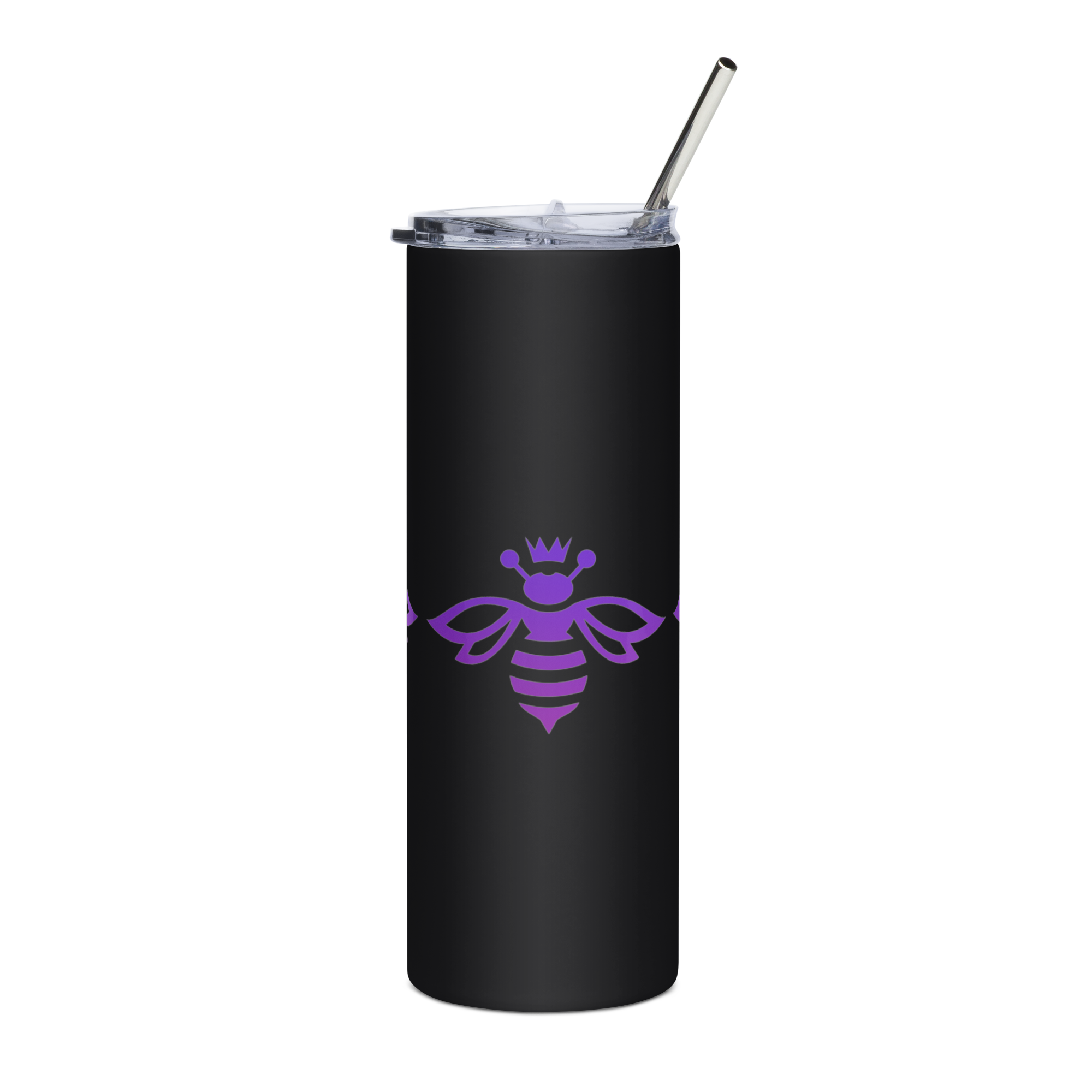 Purple Tumbler with Straw